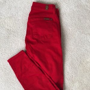 7 for all mankind red jeans